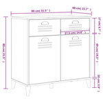 vidaXL Buffet VIKEN blanc 80x40x80 cm bois d'ingénierie