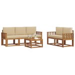 vidaXL Ensemble de canapés d'extérieur 6 Pièces Naturel et Beige
