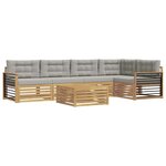 vidaXL Ensemble de canapés d'extérieur 6 pc Blanc et gris clair