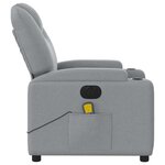 vidaXL Fauteuil de massage inclinable électrique gris clair tissu