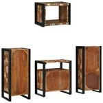 vidaXL Ensemble de mobilier de salle de bain avec étagère avec stockage avec porte 4 Pièces