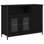 vidaXL Buffet Noir Chêne 100x35x75 cm Bois d'ingénierie