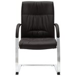 Chaise fauteuil siège de bureau informatique étude cantilever similicuir noir 02_0023996
