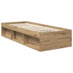 vidaXL Cadre de lit Chêne artisan 75 x 190 cm Bois de pin massif
