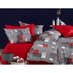 Parure de lit - housse de couette 220 x 240 + 2 taies d'oreiller 60 x 60  100   microsatin - Gris