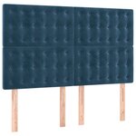 vidaXL Sommier à lattes de lit matelas et LED Bleu foncé 140x190 cm