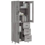 vidaXL Buffet haut Sonoma gris 69 5x34x180 cm Bois d'ingénierie