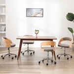 vidaXL Chaises pivotantes à manger lot de 4 taupe bois courbé et tissu