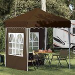 vidaXL Tente de fête pop-up 195 x 195 x 245 cm Taupe Tissu Oxford