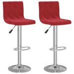 vidaXL Tabourets de bar lot de 2 rouge bordeaux velours