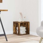vidaXL Table d'appoint Chêne fumé 33x33x34 5 cm Bois d'ingénierie