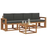 vidaXL Ensemble de canapés d'extérieur 5 pc Naturel et Anthracite