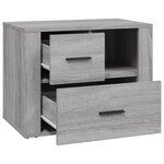 vidaXL Table de chevet Sonoma gris 60x36x45 cm Bois d'ingénierie