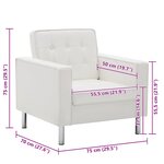 vidaXL Fauteuil Blanc 75x70x75 cm Similicuir