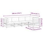 vidaXL Salon de jardin 5 Pièces avec coussins cire marron bois pin massif