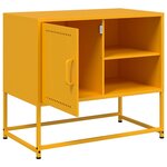 vidaXL Meuble TV jaune moutarde 68x39x60 5 cm acier