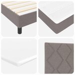 vidaXL Lit boxspring avec matelas Taupe 180 x 200 cm tissu