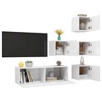 vidaXL Ensemble de meuble TV 5 Pièces Blanc Bois d'ingénierie