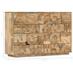 vidaXL Meuble alphabétique avec 6 tiroirs 120x35x79 cm Manguier massif