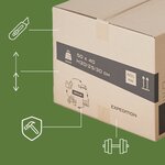 Pack and Move - Lot 75 cartons déménagement hauteur modubale variable personnalisable - 50 x 40 x 20-30 cm - Poignées renforcées - 3 adhésifs offerts