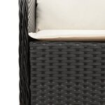 vidaXL Ensemble à manger de jardin coussins 7Pièces Noir Résine tressée