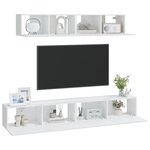 vidaXL Ensemble de meubles TV 4 Pièces Blanc Bois d'ingénierie