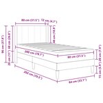 vidaXL Cadre de lit avec matelas Rose 80 x 200 cm Velours