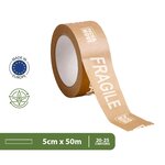 Pack and Move - Lot 12 rouleaux ruban adhésif kraft "Fragile" pour emballage et déménagement - 50 m - 1 dévidoir offert - Qualité Premium