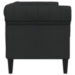 vidaXL Canapé Chesterfield 2 places noir tissu
