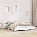 vidaXL Cadre de lit sans matelas blanc 135x190 cm bois de pin massif