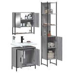 vidaXL Ensemble de meubles de salle de bain 3 Pièces Sonoma gris