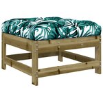 vidaXL Salon de jardin 4 Pièces avec coussins bois de pin imprégné