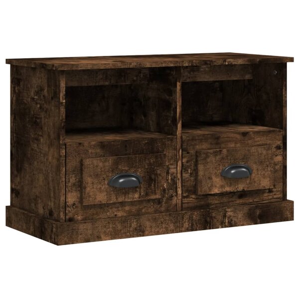 vidaXL Meuble TV chêne fumé 80x35x50 cm bois d'ingénierie