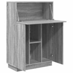 vidaXL Bureau avec porte Gris 71 5 x 31 5 x 106 5 cm Bois d'ingénierie