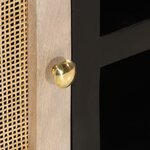 vidaXL Meuble TV noir 110x30x40 cm bois massif de manguier et fer