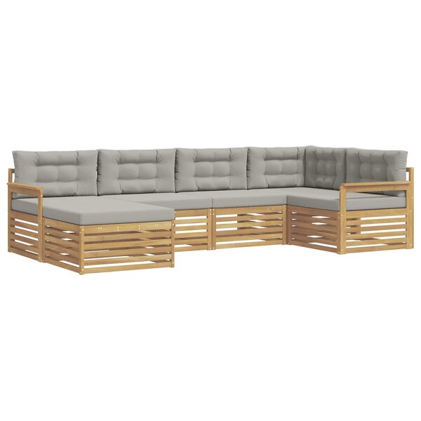 vidaXL Ensemble de canapés d'extérieur 6 pc Blanc et gris clair
