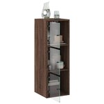 vidaXL Armoire murale avec portes en verre chêne marron 35x37x100 cm