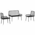 vidaXL Ensemble de salle à manger pour jardin 3 Pièces Noir et anthracite