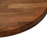 vidaXL Plateau de table Marron Clair Ø 60 x 4 cm Bois de chêne massif