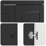 vidaXL Armoire sous évier de salle de bain Noir 78 5 x 37 5 x 81 cm
