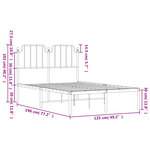 vidaXL Cadre de lit métal sans matelas avec tête de lit noir 120x190cm