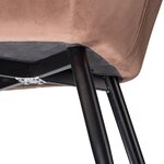 Lot de 4 chaises pieds noir siège de salon cuisine salle à manger design élégant velours marron 08_0000078