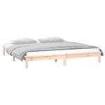 vidaXL Cadre de lit à LED sans matelas 150x200 cm bois massif