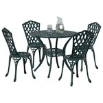 vidaXL Ensemble de salle à manger pour jardin 5 Pièces Vert Aluminium