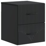 vidaXL Cabinet de chevet mural avec tiroir Noir 34 5 x 33 x 40 cm