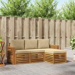 vidaXL Ensemble de canapés d'extérieur 4 pc Naturel et Beige