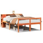 vidaXL Lit bibliothèque sans matelas cire marron 160x200cm bois massif