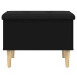 vidaXL Banc de rangement noir 62x42x46 cm bois d'ingénierie