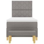 vidaXL Lit à ressorts avec matelas Taupe 90 x 190 cm tissu