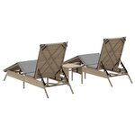 vidaXL Chaises longues lot de 2 avec table beige résine tressée